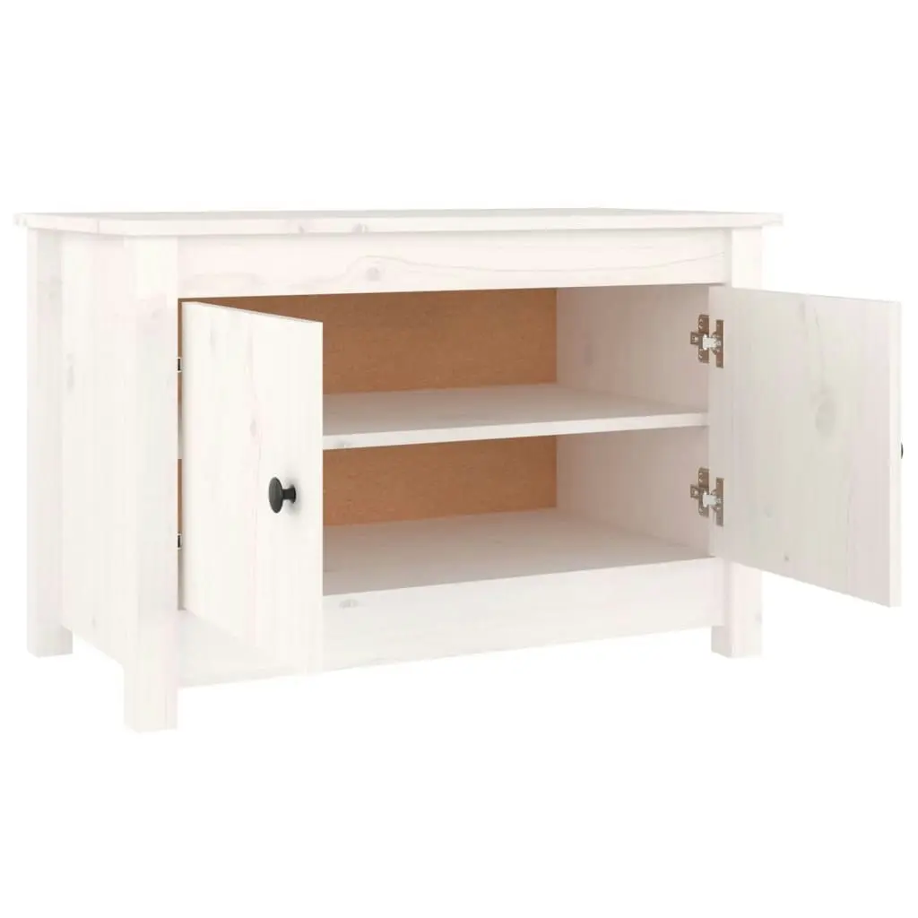 Shoe Cabinet White 70x38x45.5 cm Solid Wood Pine 813780