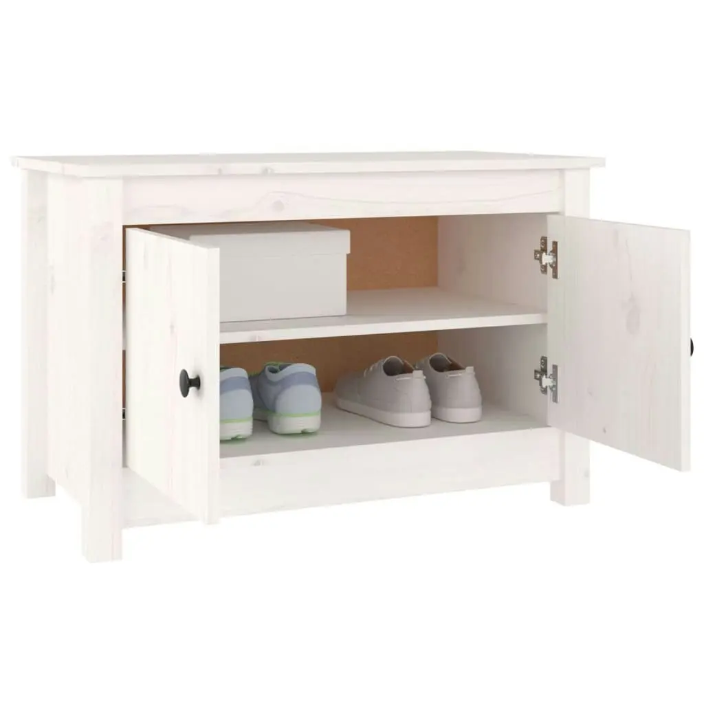 Shoe Cabinet White 70x38x45.5 cm Solid Wood Pine 813780