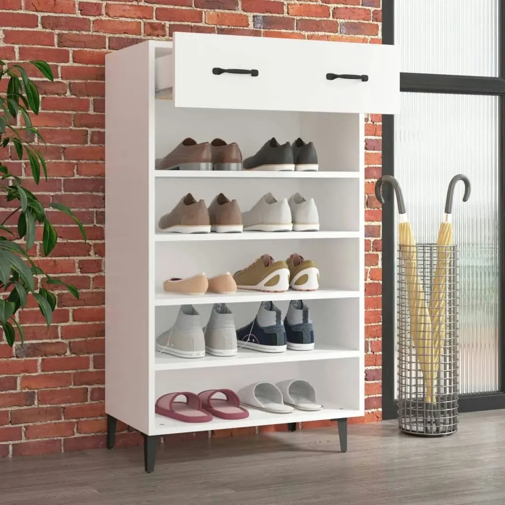 Shoe Cabinet White 60x35x105 cm Engineered Wood 812789