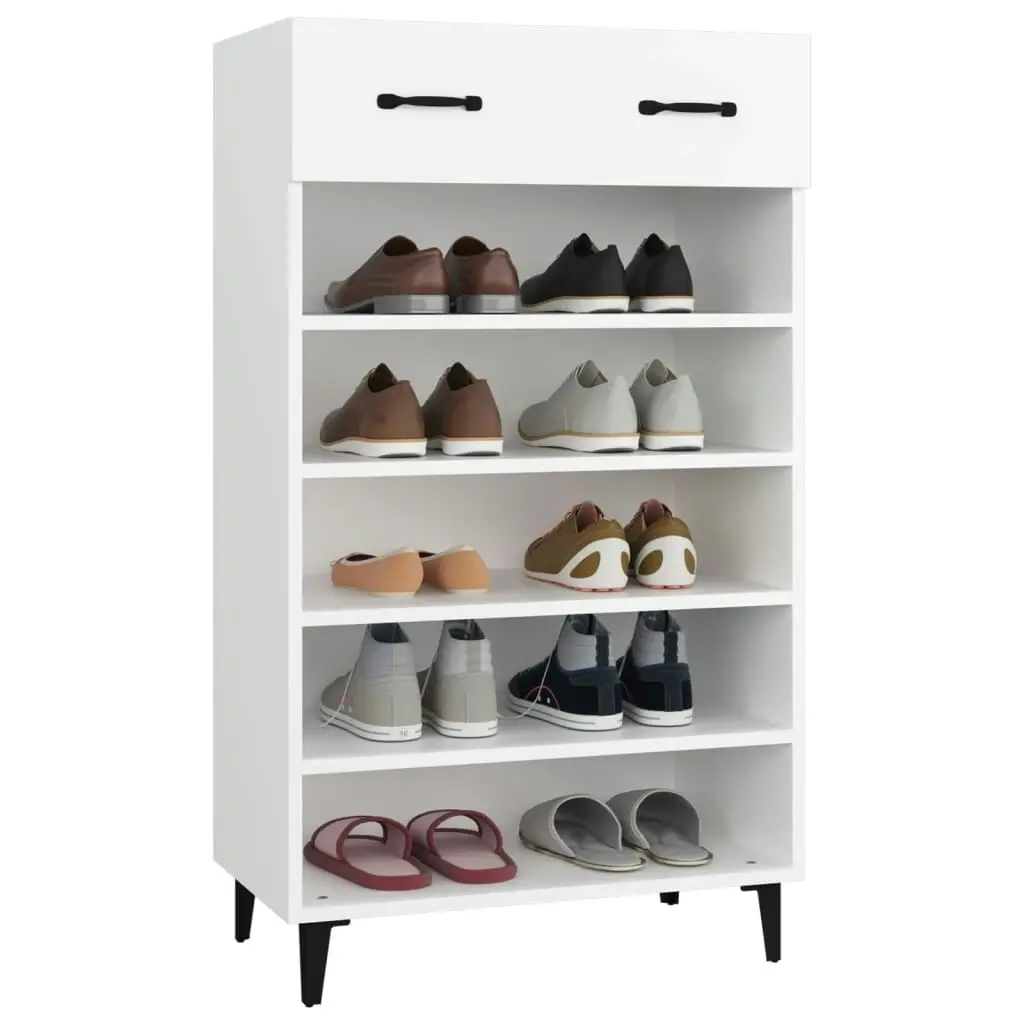 Shoe Cabinet White 60x35x105 cm Engineered Wood 812789