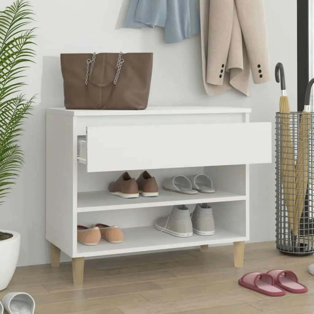 Shoe Cabinet White 70x36x60 cm Engineered Wood 819756