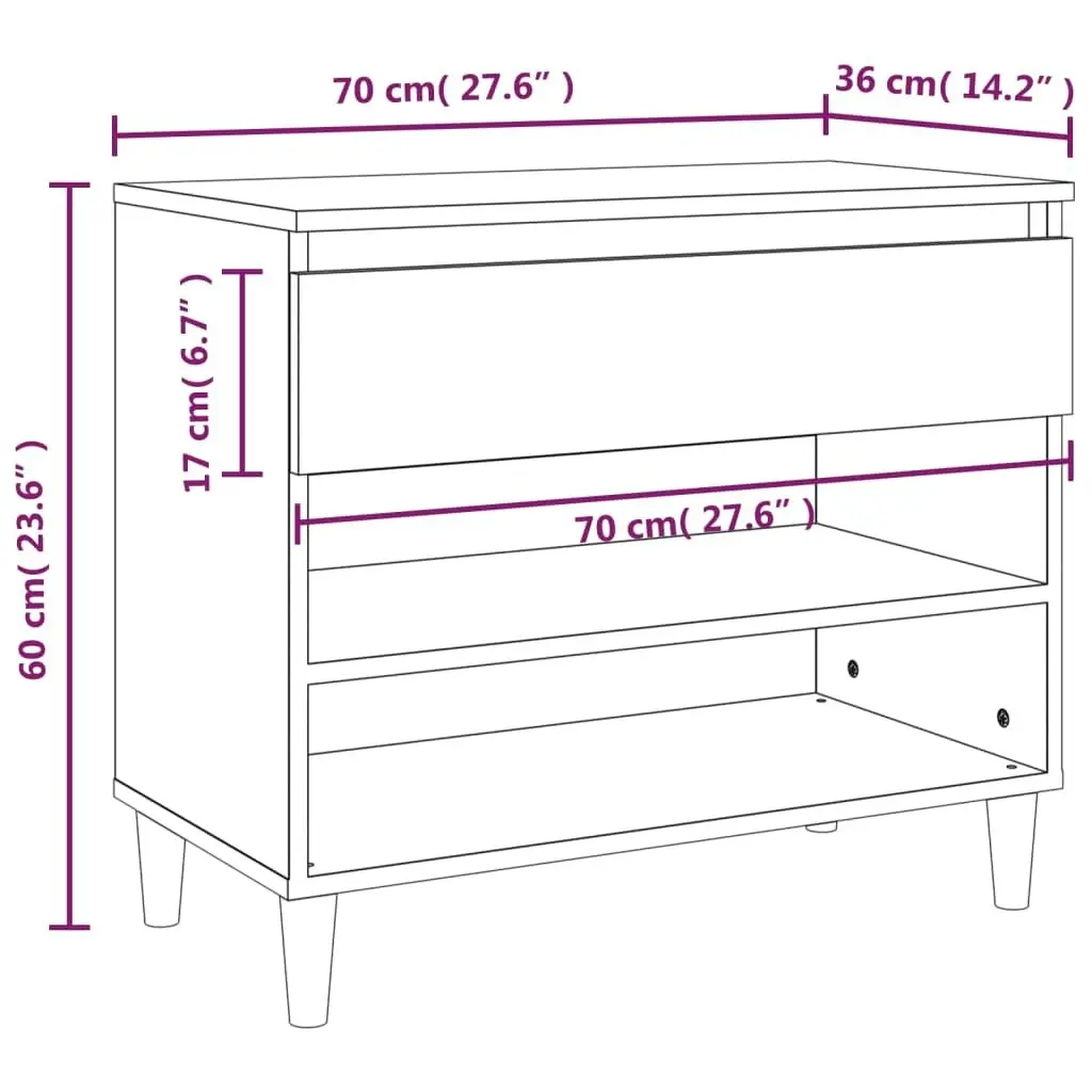 Shoe Cabinet White 70x36x60 cm Engineered Wood 819756