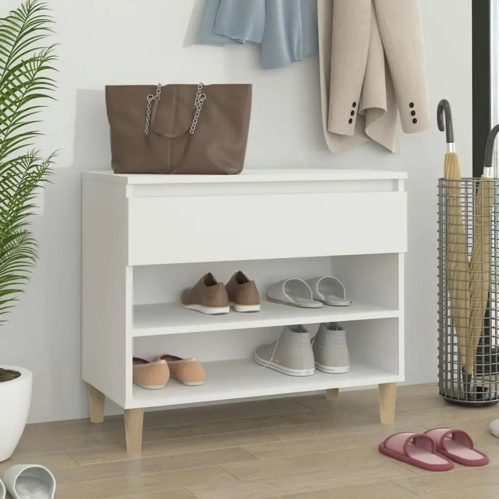 Shoe Cabinet White 70x36x60 cm Engineered Wood 819756