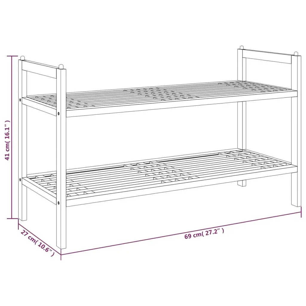 Shoe Rack 69x27x41 cm Solid Wood Walnut 350361