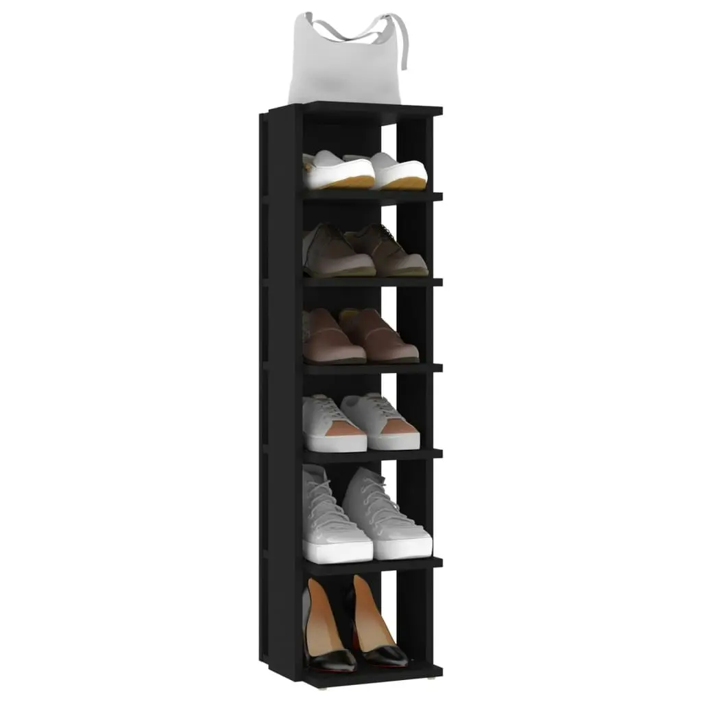 Shoe Cabinets 2 pcs Black 27.5x27x102 cm 808488