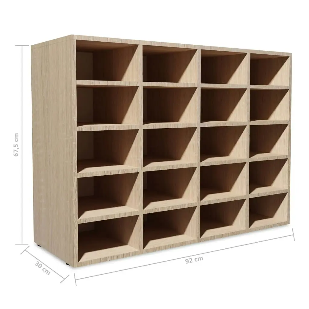 Shoe Rack Engineered Wood 92x30x67.5 cm Oak 244885