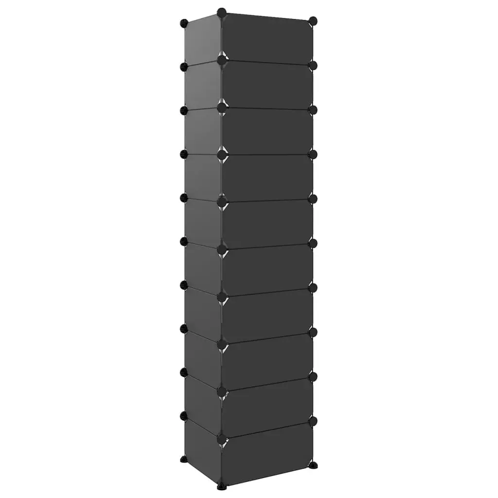 Shoe Rack Black 44x32x174 cm PP 340560