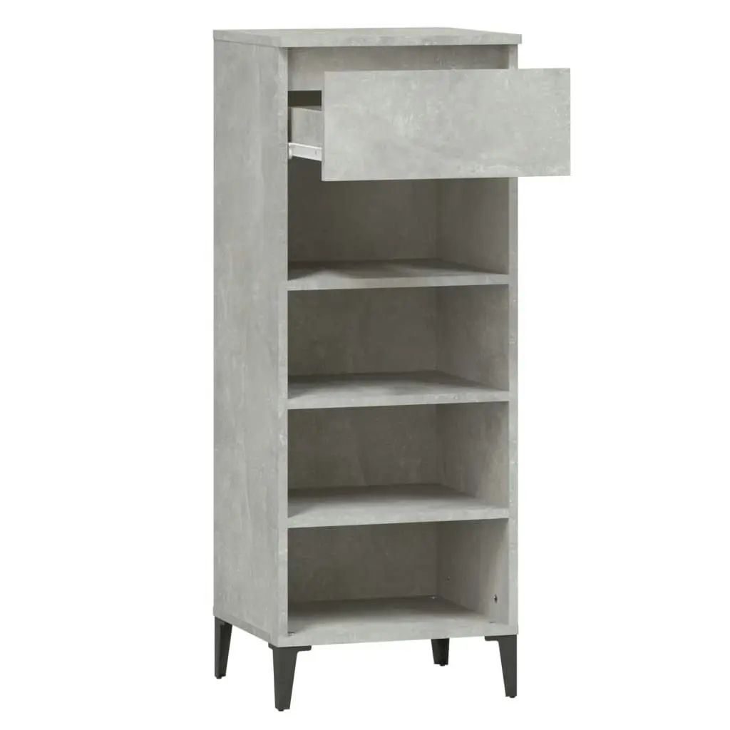 Shoe Rack Concrete Grey 40x36x105 cm Engineered Wood 819784