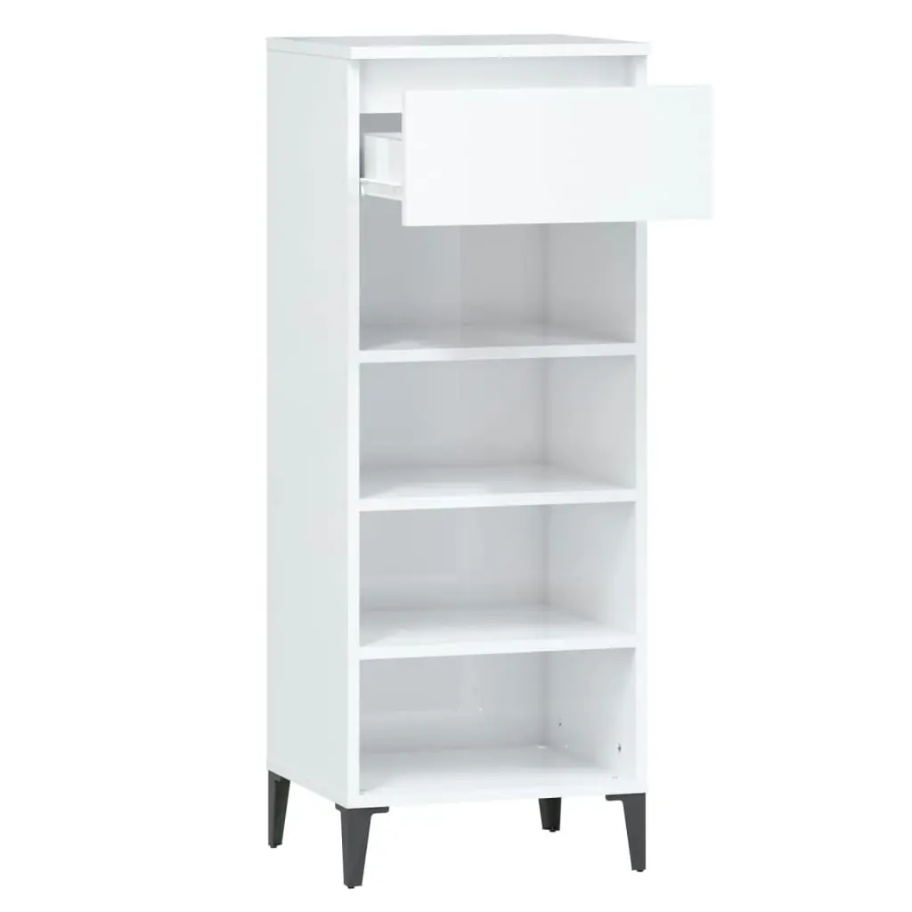 Shoe Rack High Gloss White 40x36x105 cm Engineered Wood 819782