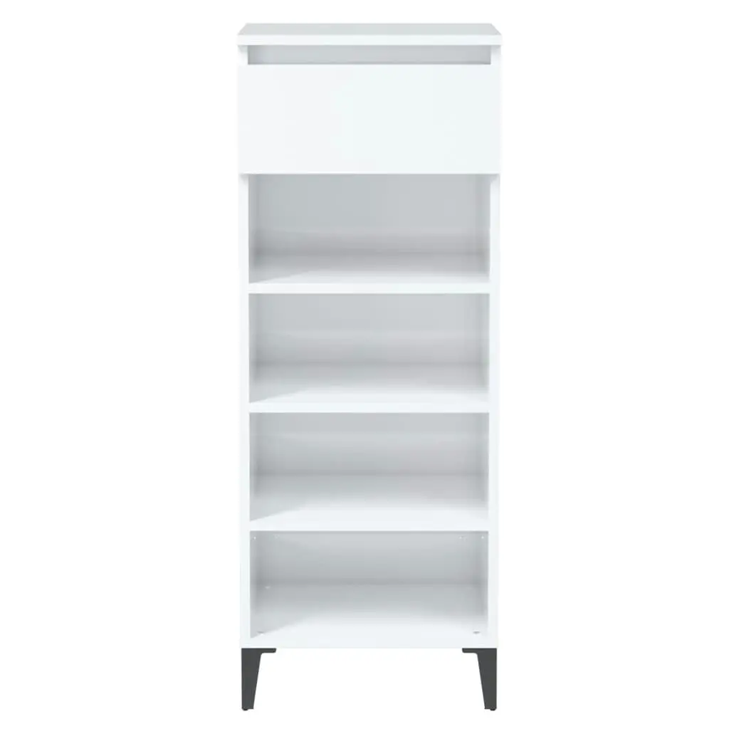 Shoe Rack High Gloss White 40x36x105 cm Engineered Wood 819782