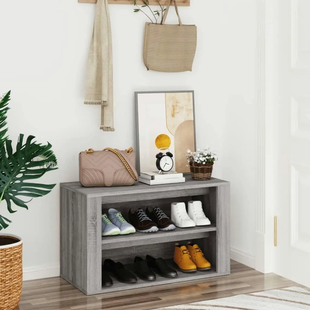 Shoe Rack Grey Sonoma 75x35x45 cm Engineered Wood 816902