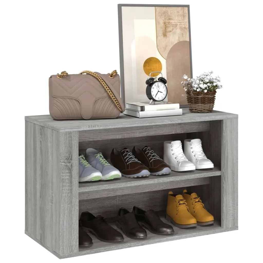 Shoe Rack Grey Sonoma 75x35x45 cm Engineered Wood 816902