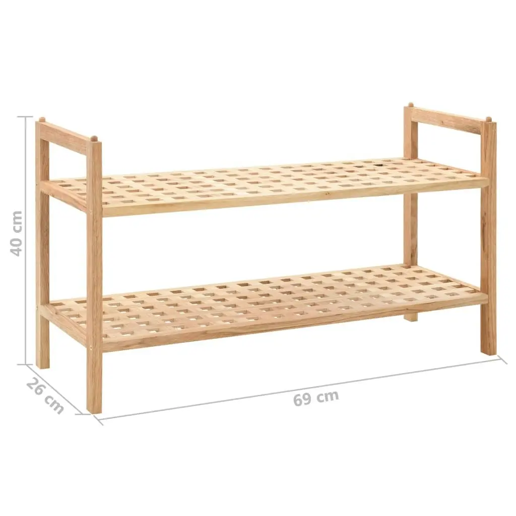 Shoe Rack Solid Walnut Wood 69x26x40 cm 247102