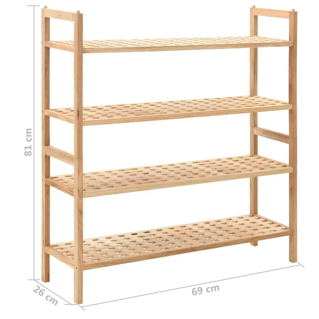 Shoe Rack Solid Walnut Wood 69x26x81 cm 247103