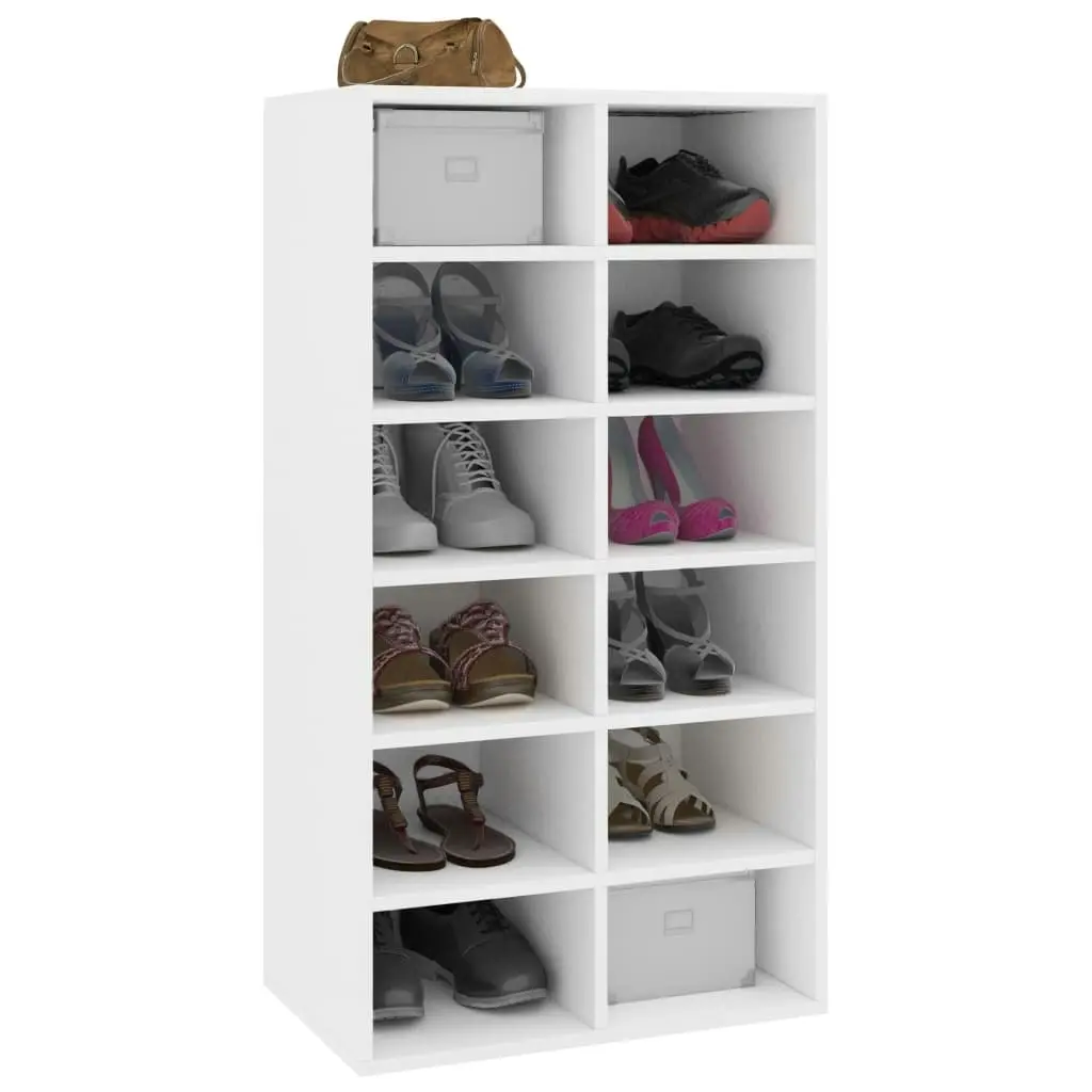 Shoe Rack White 54x34x100.5 cm Engineered Wood 800396