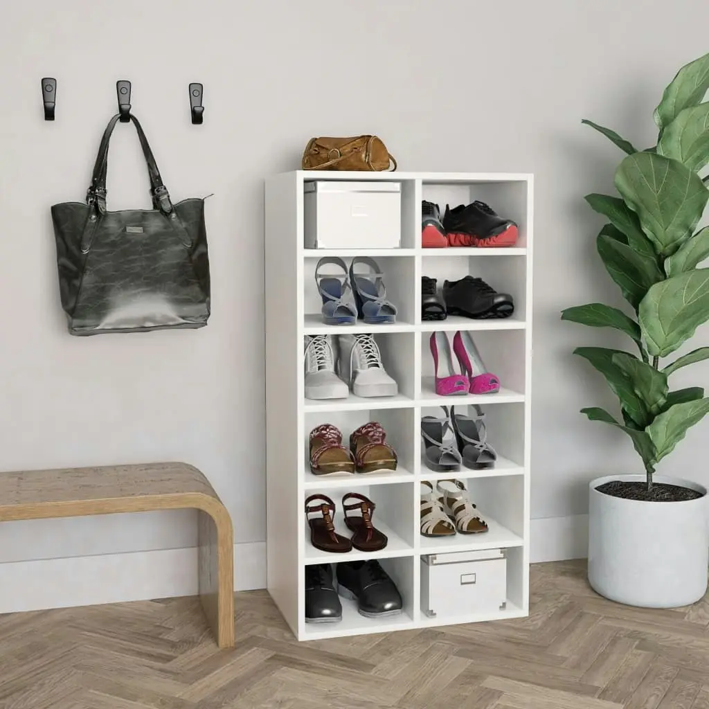 Shoe Rack White 54x34x100.5 cm Engineered Wood 800396