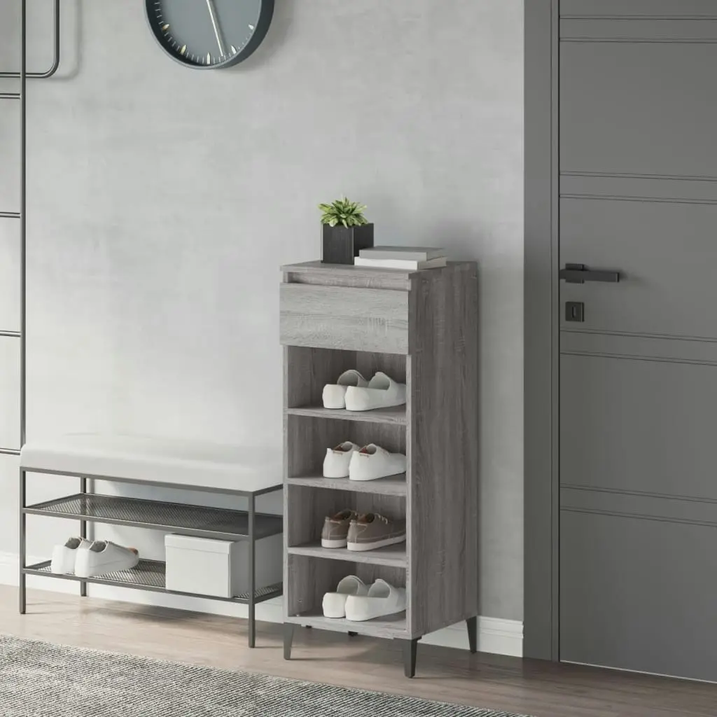 Shoe Rack Grey Sonoma 40x36x105 cm Engineered Wood 819786