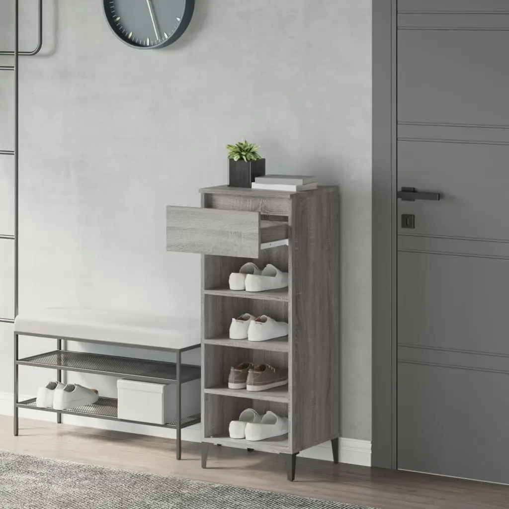 Shoe Rack Grey Sonoma 40x36x105 cm Engineered Wood 819786