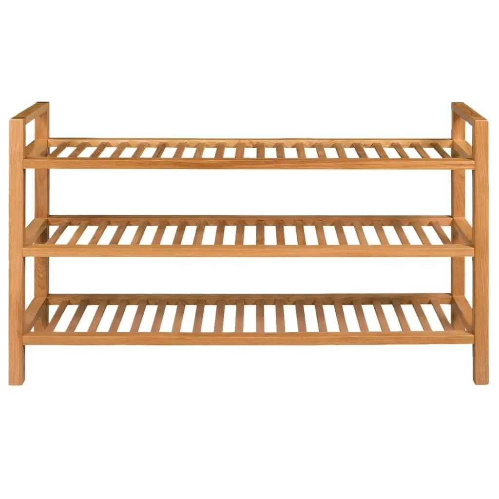 Shoe Rack with 3 Shelves 100x27x60 cm Solid Oak Wood 244209