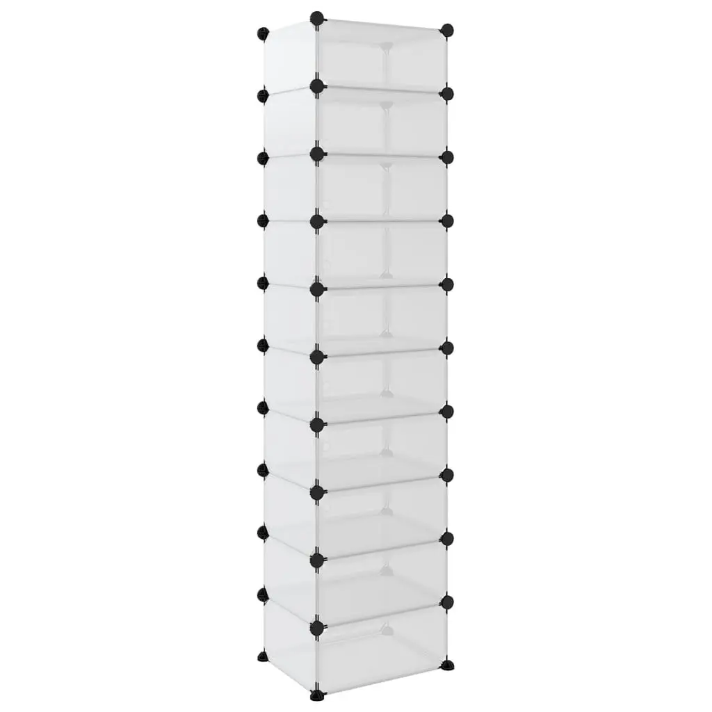 Shoe Rack Transparent 44x32x174 cm PP 340561