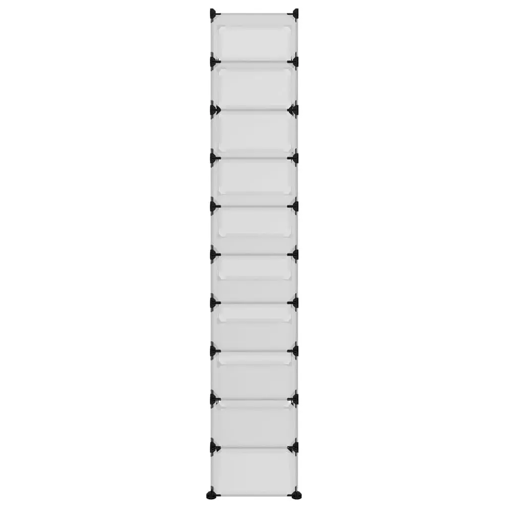 Shoe Rack Transparent 44x32x174 cm PP 340561