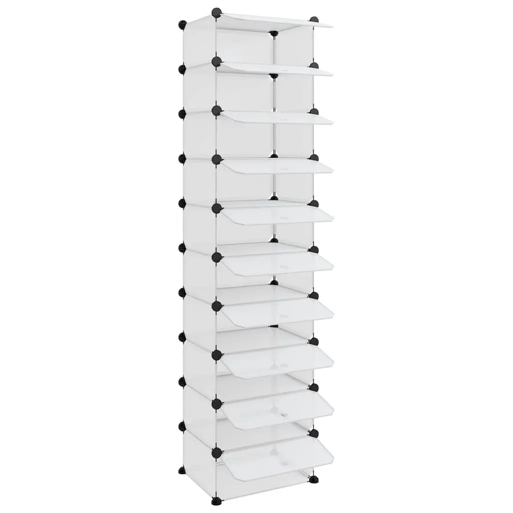 Shoe Rack Transparent 44x32x174 cm PP 340561