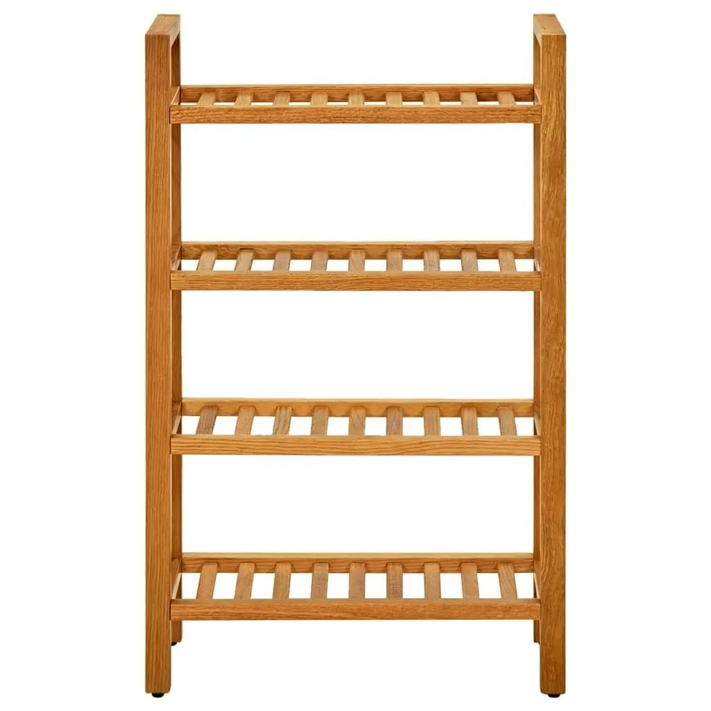 Shoe Rack with 4 Shelves 50x27x80 cm Solid Oak Wood 331746