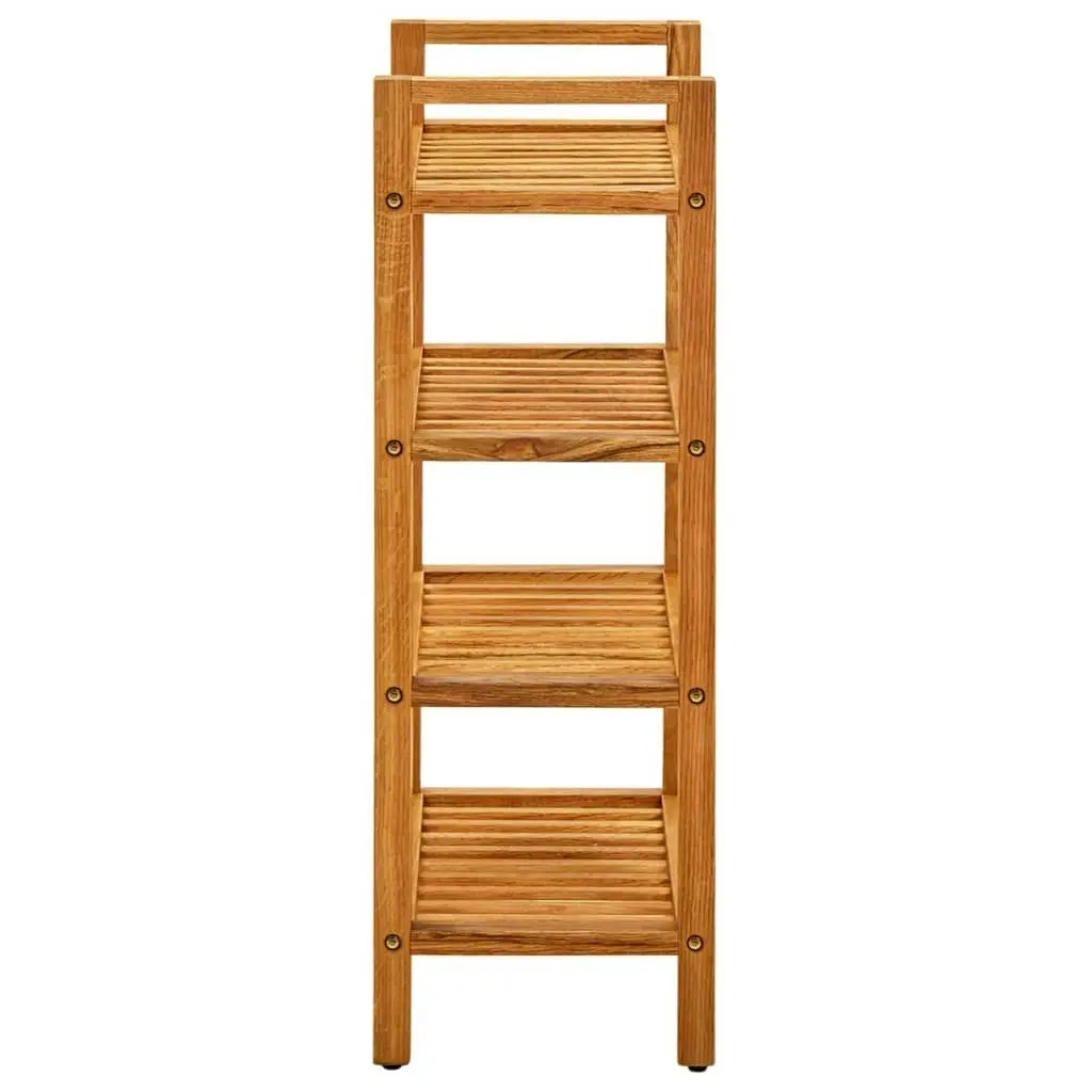 Shoe Rack with 4 Shelves 50x27x80 cm Solid Oak Wood 331746