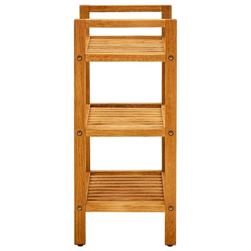 Shoe Rack with 3 Shelves 50x27x60 cm Solid Oak Wood 331745