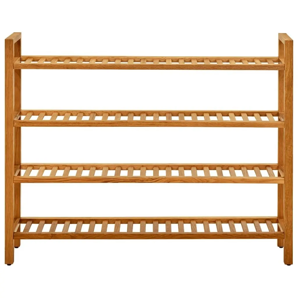 Shoe Rack with 4 Shelves 100x27x80 cm Solid Oak Wood 331750