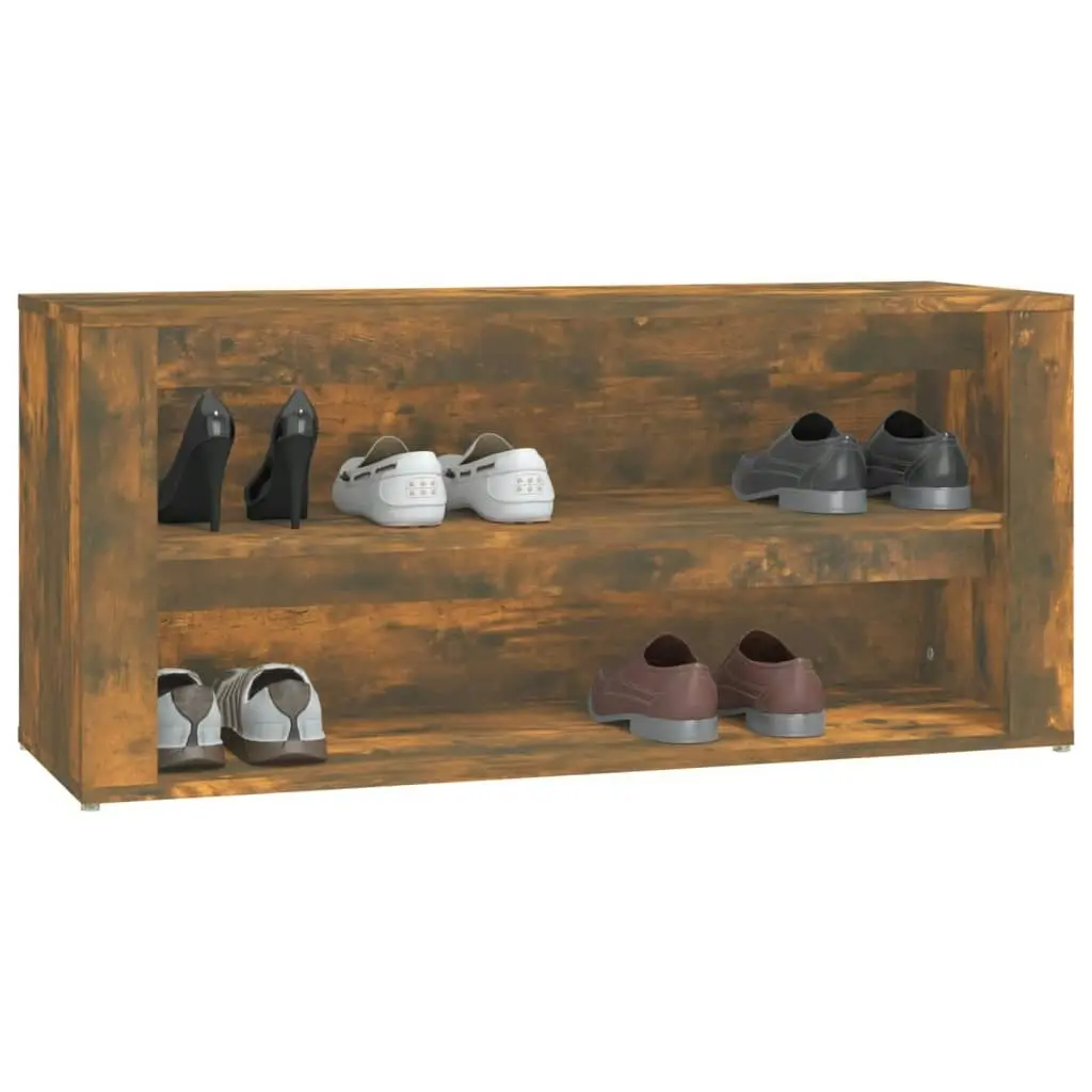 Shoe Rack Smoked Oak 100x35x45 cm Engineered Wood 816909