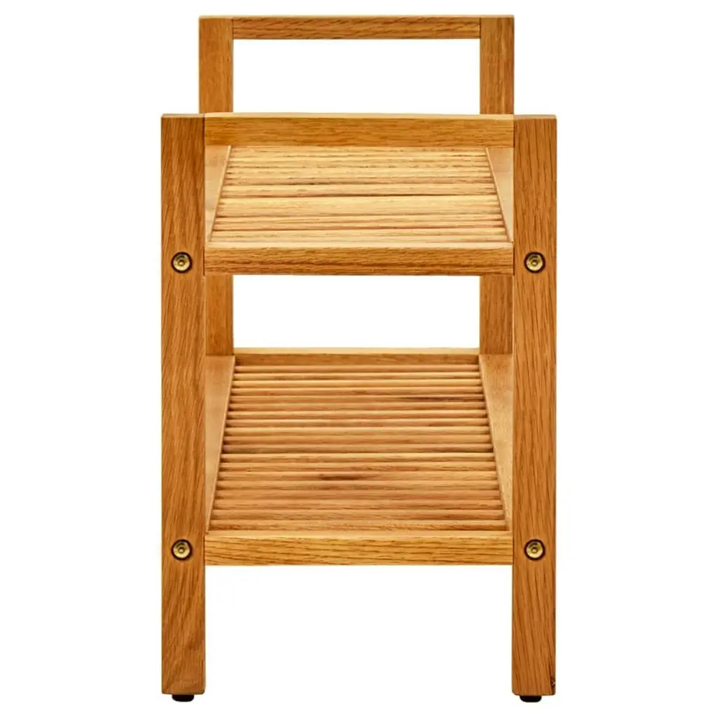 Shoe Rack with 2 Shelves 100x27x40 cm Solid Oak Wood 331748