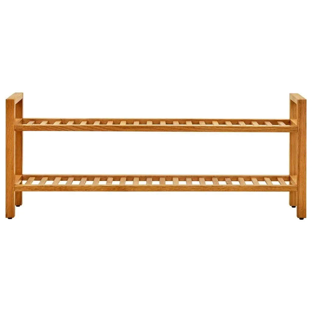 Shoe Rack with 2 Shelves 100x27x40 cm Solid Oak Wood 331748