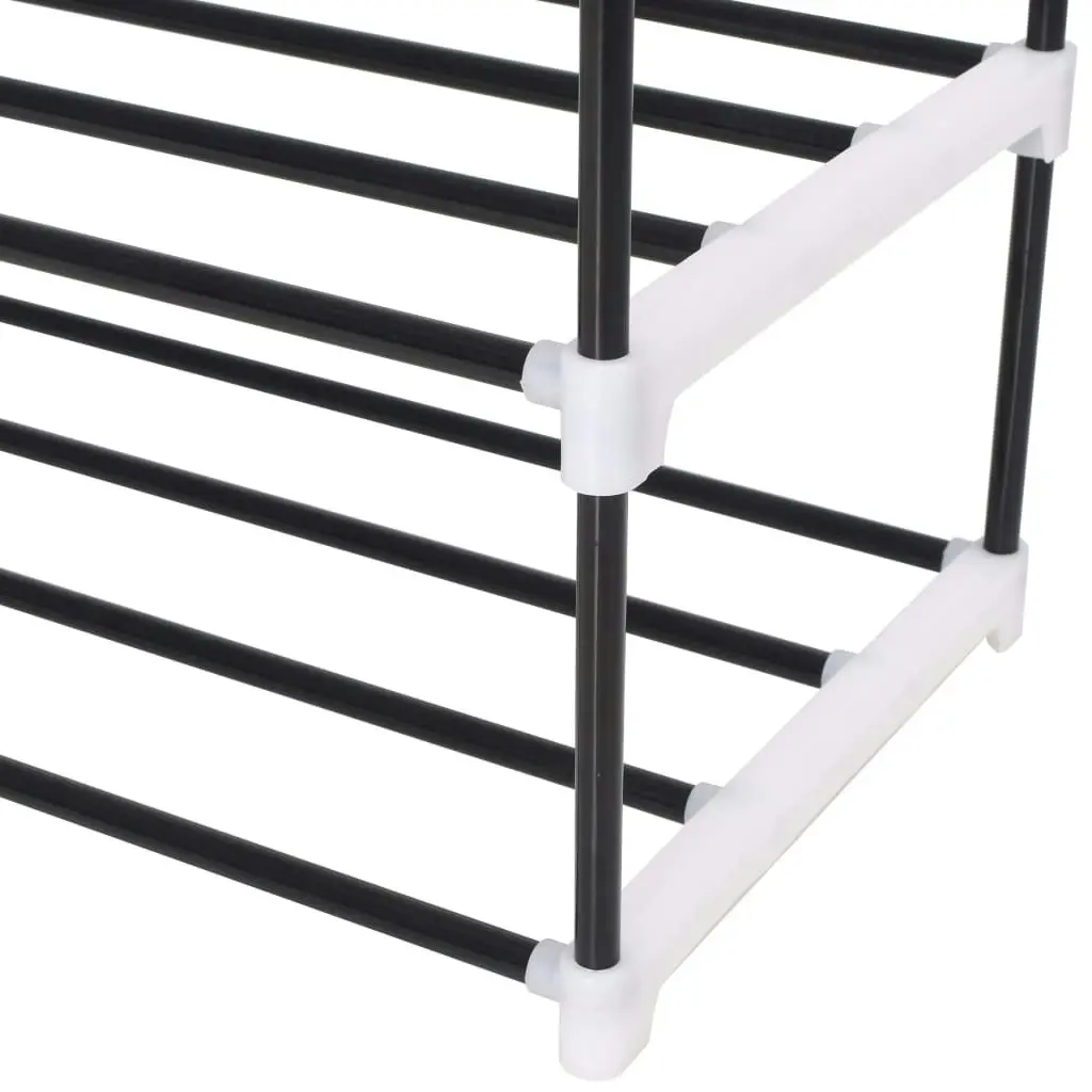 Shoe Rack with 7 Shelves Metal and Plastic Black 245627