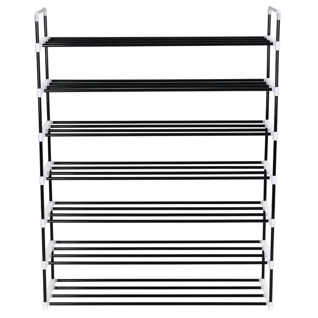 Shoe Rack with 7 Shelves Metal and Plastic Black 245627