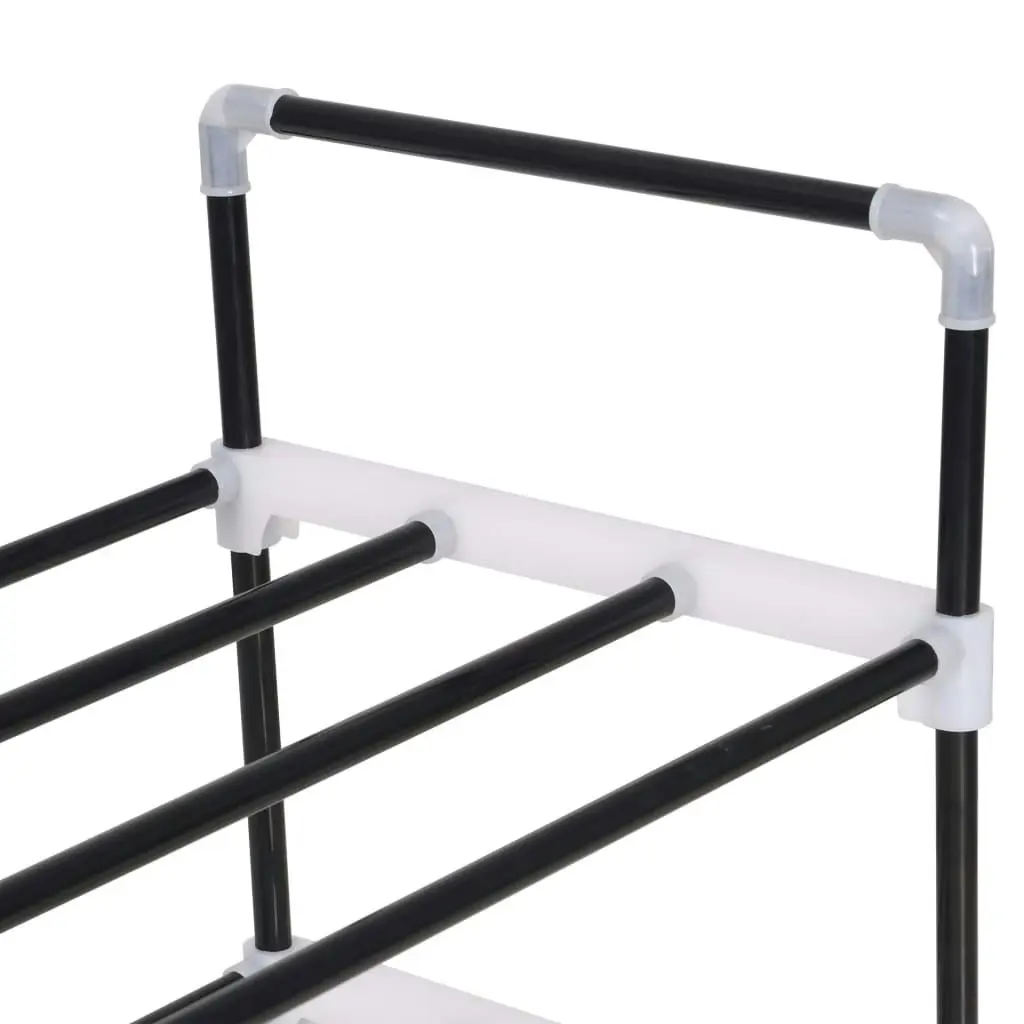 Shoe Rack with 7 Shelves Metal and Plastic Black 245627