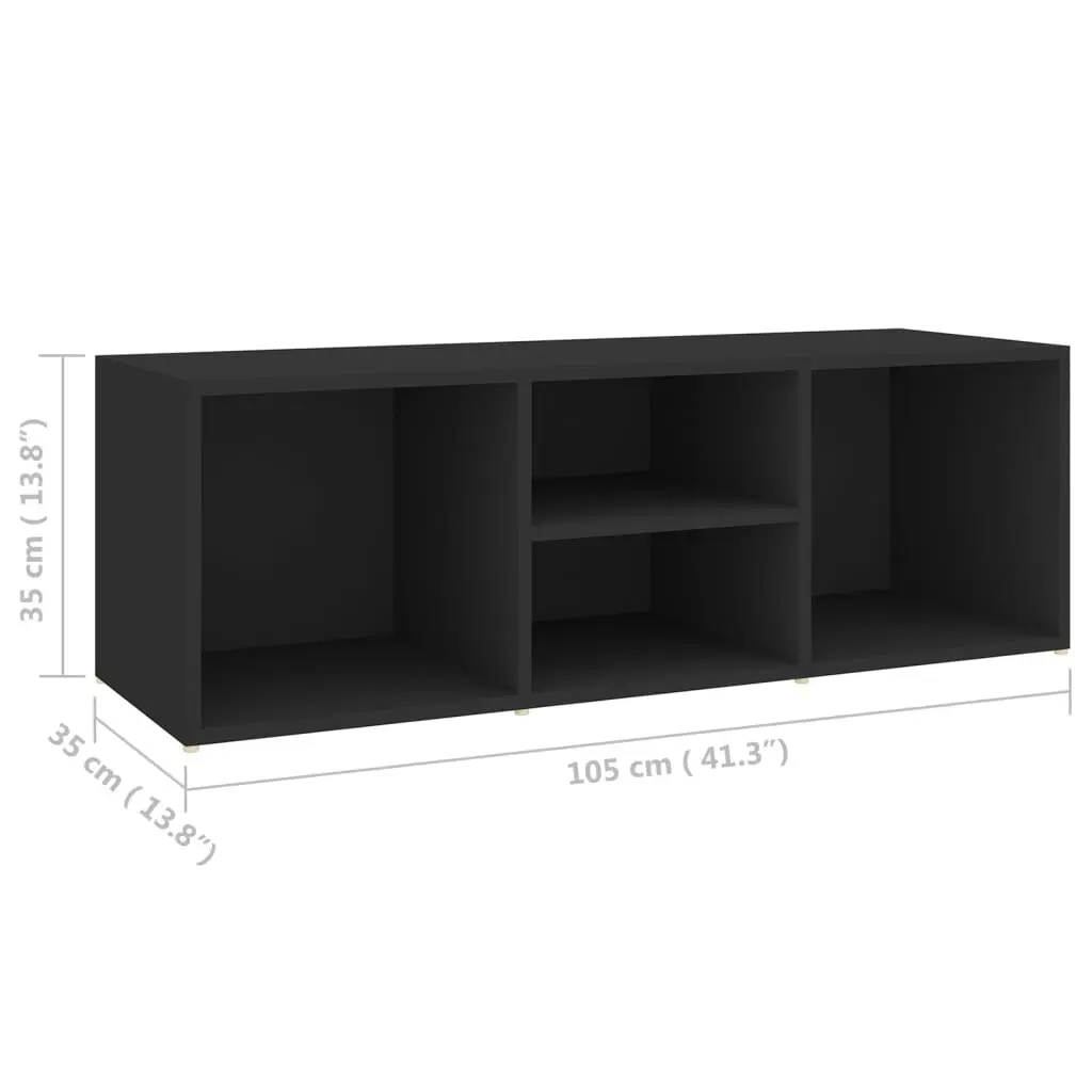 Shoe Storage Bench Black 105x35x35 cm Engineered Wood 804464