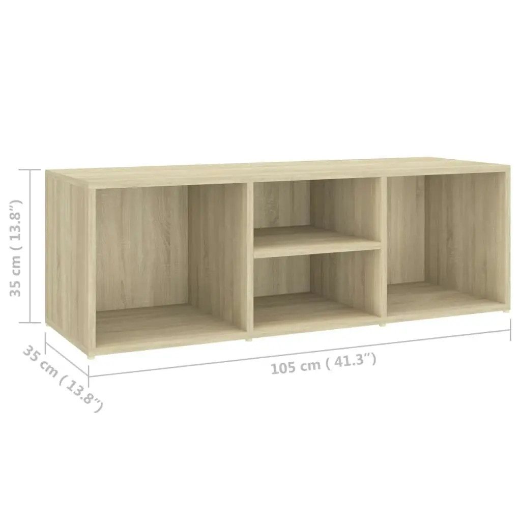 Shoe Storage Bench Sonoma Oak 105x35x35 cm Engineered Wood 804466