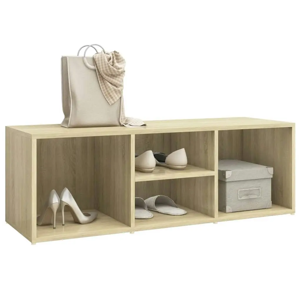 Shoe Storage Bench Sonoma Oak 105x35x35 cm Engineered Wood 804466