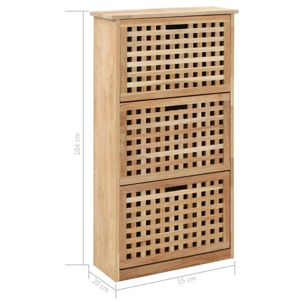 Shoe Storage Cabinet 55x20x104 cm Solid Walnut Wood 247600