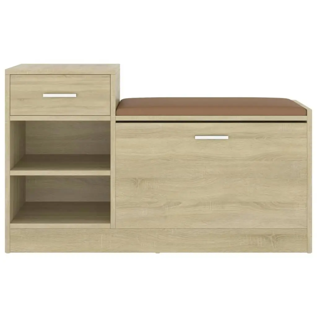 Shoe Bench Sonoma Oak 94.5x31x57 cm Engineered Wood 326744