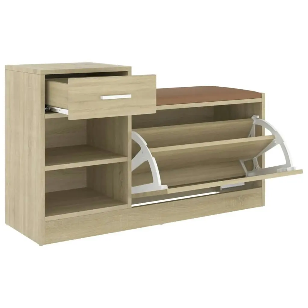 Shoe Bench Sonoma Oak 94.5x31x57 cm Engineered Wood 326744