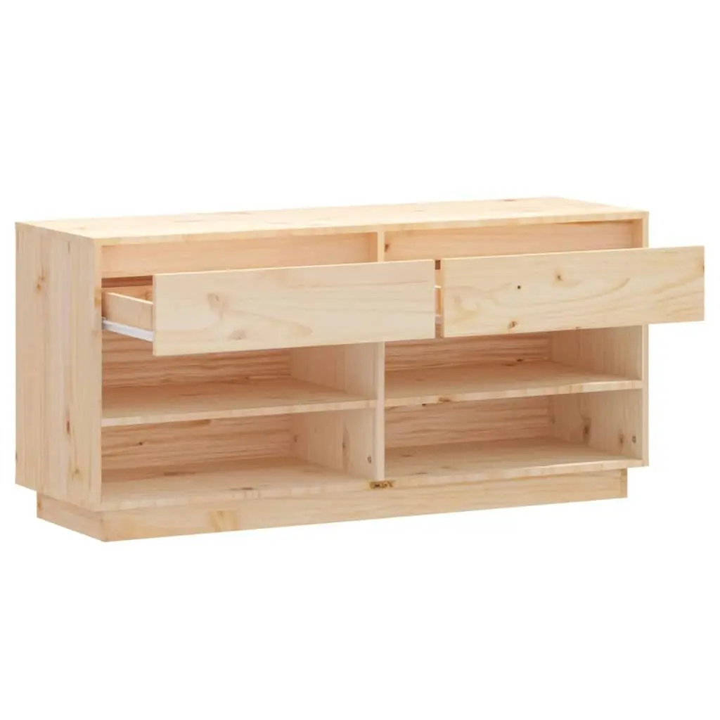 Shoe Cabinet 110x34x52 cm Solid Wood Pine 814444