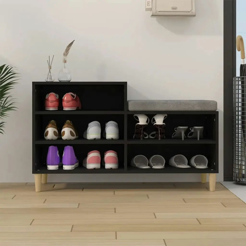 Shoe Cabinet Black 102x36x60 cm Engineered Wood 819725