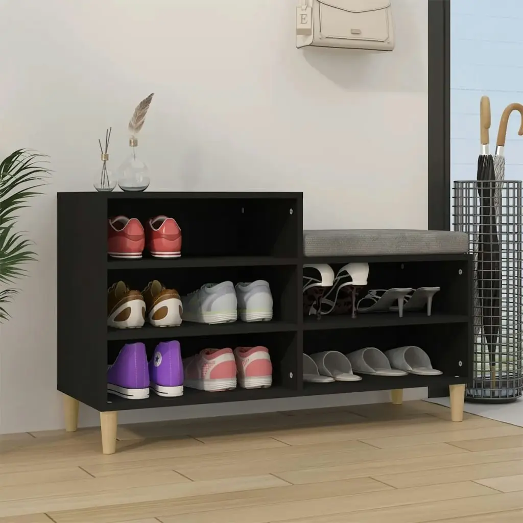 Shoe Cabinet Black 102x36x60 cm Engineered Wood 819725