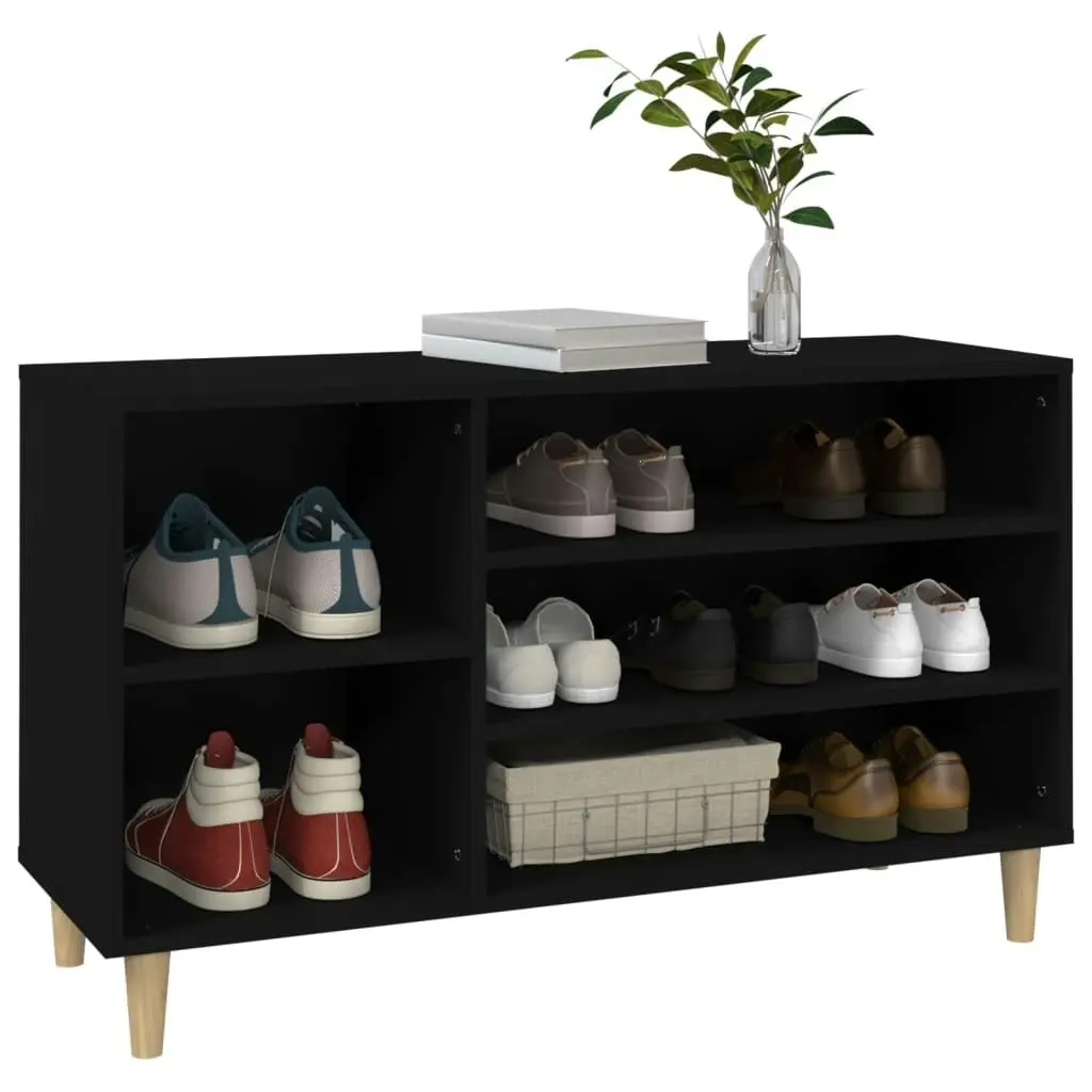 Shoe Cabinet Black 102x36x60 cm Engineered Wood 819741