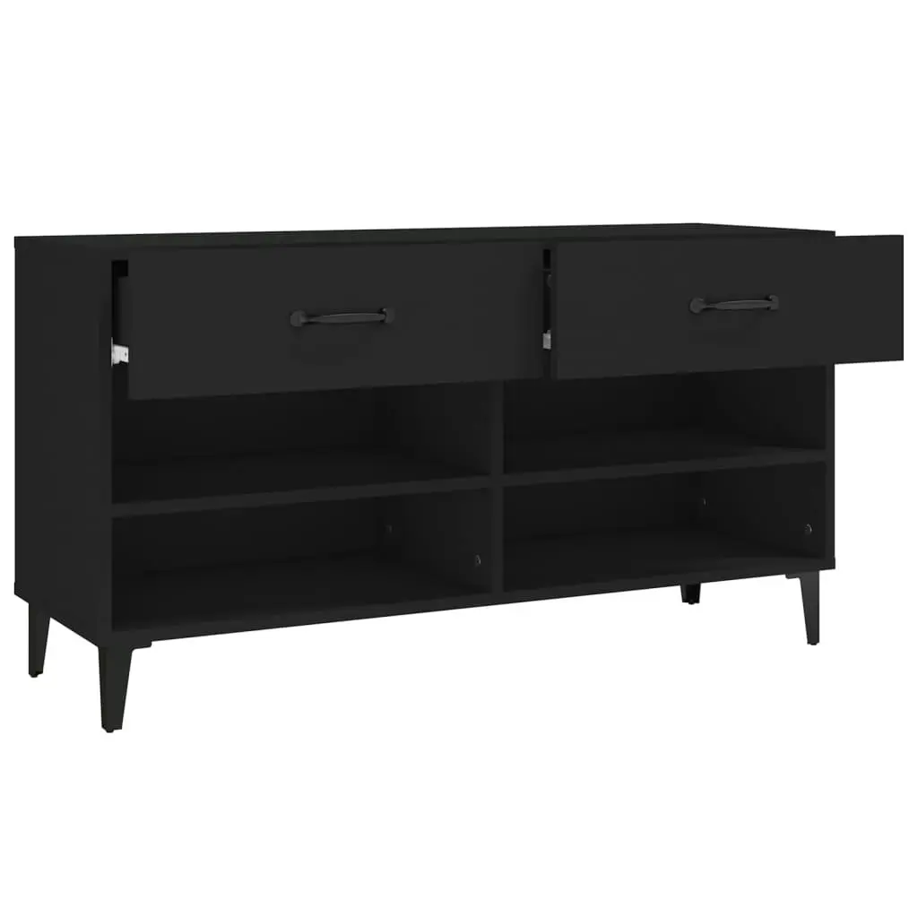 Shoe Cabinet Black 102x35x55 cm Engineered Wood 812826