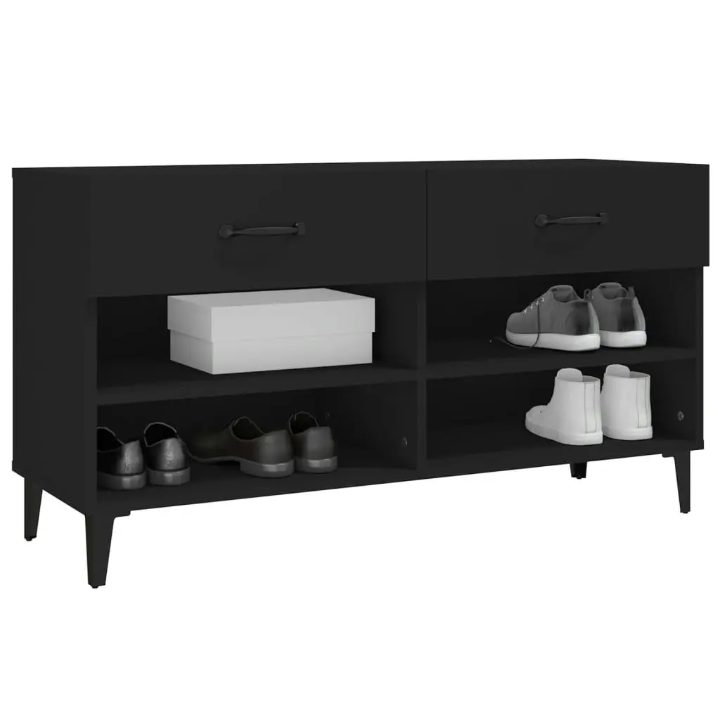 Shoe Cabinet Black 102x35x55 cm Engineered Wood 812826