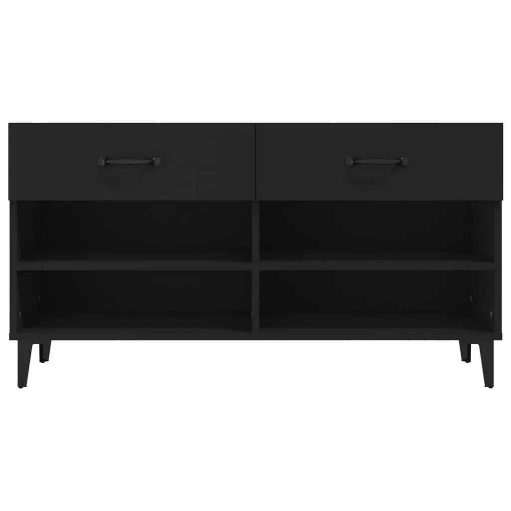 Shoe Cabinet Black 102x35x55 cm Engineered Wood 812826