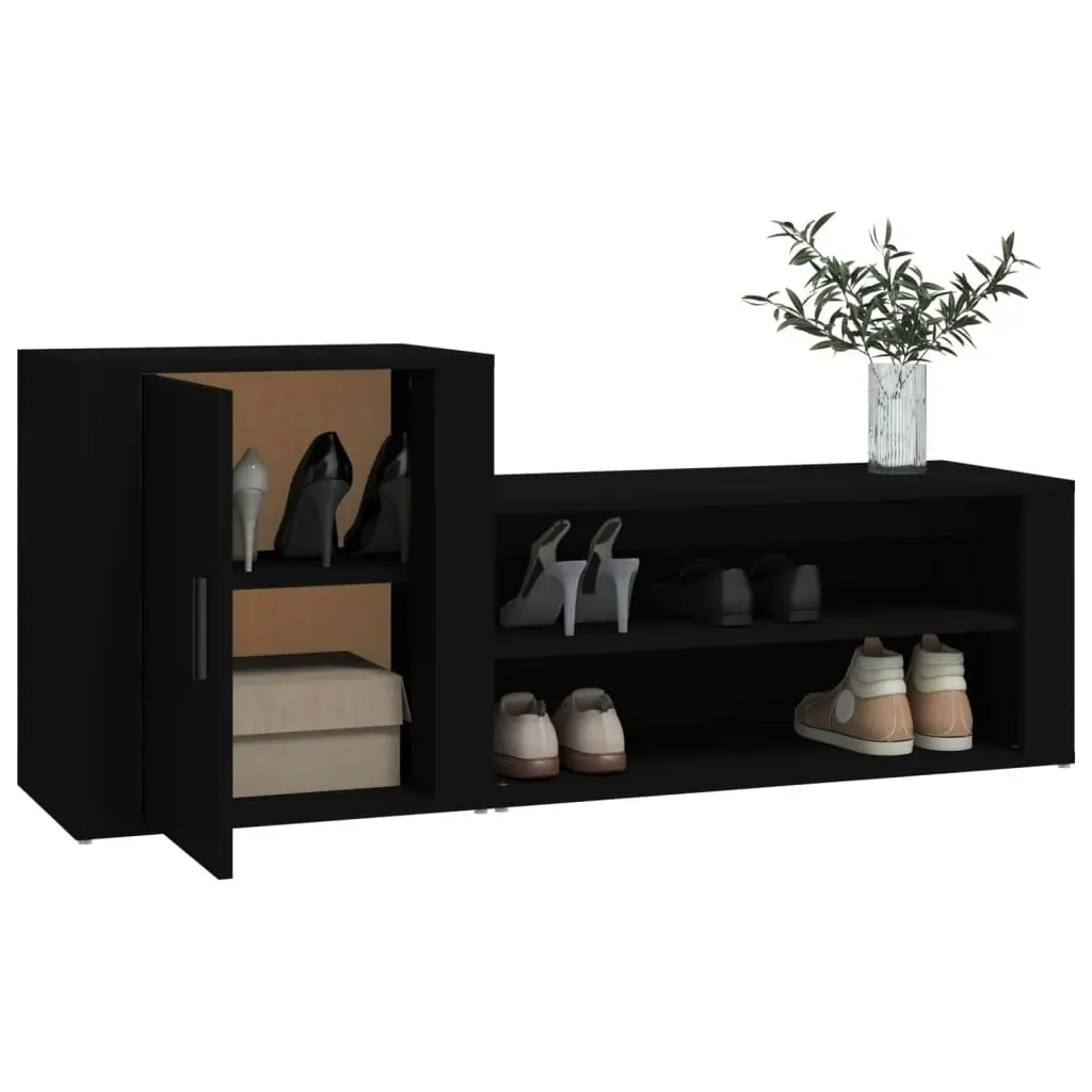 Shoe Cabinet Black 130x35x54 cm Engineered Wood 816745